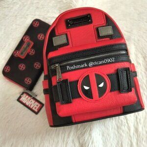 Loungefly Marvel Deadpool Mini Backpack and Wallet